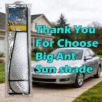 Big Ant Car Windshield Sunshade UV Ray Reflector Auto Window Sun Shade Visor Shield Cover, Keeps Vehicle Cool- Sliver (55" x 27.5") - Image 7