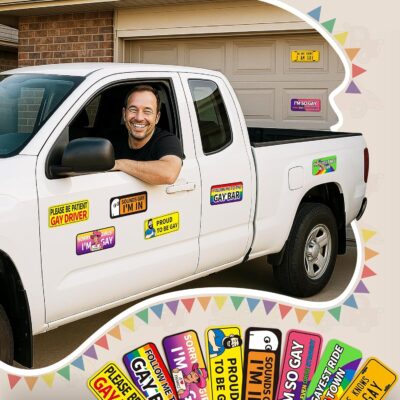 Funny Bumper Stickers Gay Pride Magnets Car Prank Stickers Magnetic LGBTQ Car Stickers for Vehicles and Trucks or Fridge Magnet - Image 2