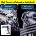 Handheld Car Vacuum Portable Cordless（Equipped with a one-touch window breaker and seatbelt cutter)25000Pa High-Power Suction Hand held Vacuum Cleaner & Air Duster for Car Cleaning (（silver gray）) - Image 3