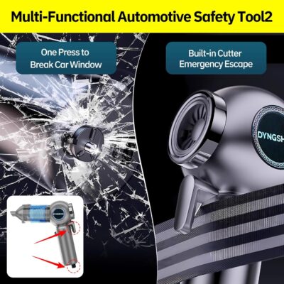 Handheld Car Vacuum Portable Cordless（Equipped with a one-touch window breaker and seatbelt cutter)25000Pa High-Power Suction Hand held Vacuum Cleaner & Air Duster for Car Cleaning (（silver gray）) - Image 3