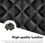 Car Armrest Cushion, Leather Waterproof Center Console Cover, 5-in-1 Arm Rest Cover with Storage Box, Cup Holder, Tissue Box, Phone Slot, Universal for Most Cars (Black) - Image 4