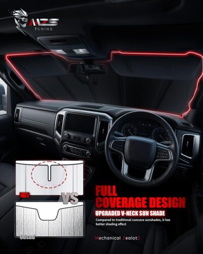 MZS Windshield Sun Shade Compatible with Mustang 2015-2023, Foldable Car Sun Shade Shield with Storage Pouch, Front Window Visor Sunshade Accessories for Interior Protector - Image 5