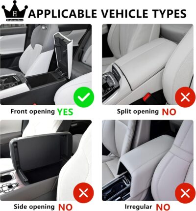 Car Armrest Covers, Vehicle Center Console Cover, Middle Storage Organizer Pads, Dog & Cat Paws Protetor, Nappa Leather, Waterproof, Anti-Slip, Auto Interior Accessories, Black, Size S - Image 9