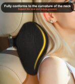 2Pcs Car Neck Pillow, Super Soft Du-Pont Bio Cotton Neck Pillow for Driving, Suede Fabric Car Headrest Pillow, Make Your Driving More Comfortable, Suitable, Traveling (Interstellar Black) - Image 5