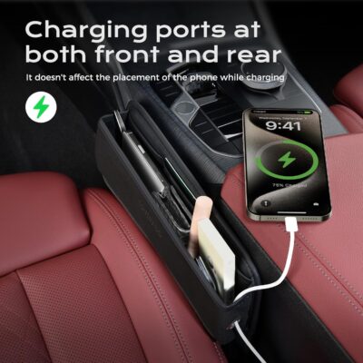 Coverado Universal Car Seat Gap Filler Organizer, Premium Suede Leather Car Seat Side Gap Filler, Seat Gap Storage Box for Suv Truck, Car Interior Accessories - Image 5