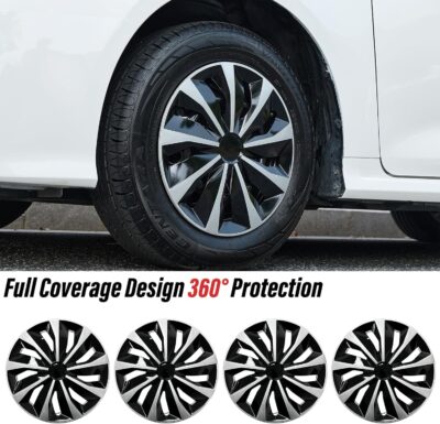 15 inch Hubcaps Set of 4 for Iron Rim, Wheel Cover Car Hub Caps Wheel Rim Cover ABS Plastic Replacement Hubcap Accessories for Car - Image 4