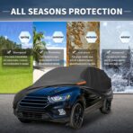 X AUTOHAUX Car Cover Outdoor Waterproof Sun Rain Snow Hail Protection with Left Side Door Zipper 210D-PU for Ford Escape - Image 2