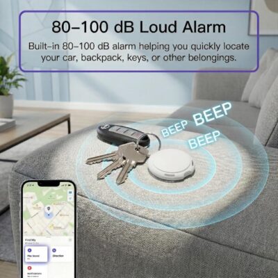 2 Pack GPS Tracker for Vehicles No Subscription Car Tracker Works with Apple Find My(iOS Only)Global Tracking Hidden Tracking Devices for Cars Bluetooth Finder with Loud Alarm for Car Bike Dog Luggage - Image 5