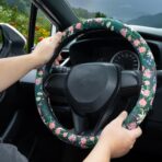 Flower, Floral, Daisies Steering Wheel Cover Auto Steering Wheel Protector, Anti-Slip, Breathable, Absorbing Sweat, Universal Car Accessories 14.5–15 inch,Fit for Most Car, Trucks, SUV - Image 2