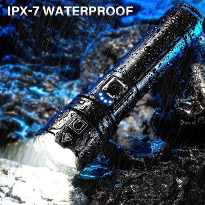 AKNEAR Rechargeable LED Flashlight 99000 High Lumens, Super Bright Flashlights with Zoomable & USB C Rechargeable & 5 Light Mode & IPX-7 Waterproof, Powerful Flash Light for Home, Hiking, Camping - Image 7