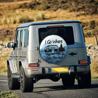 Spare Tire Cover I Go Where I'm Towed Weatherproof Universal Wheel Protectors for RV Travel Trailer Camper 14in - Image 7