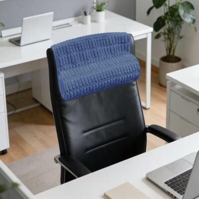 Memory Foam Headrest Pillow for Neck Pain Relief & Cervical Support - Ergonomic Neck Cushion for Office Chair, Car, Recliner, Sofa - Breathable & Pressure Relief (Navy Blue, 17x2.7 Inches) - Image 2