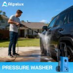 Electric Pressure Washer Power Washer Electric Powered Power Wash Power Washers with Adjustable Nozzle, Pressure Cleaning Machine with Foam Cannon for Cars, Fences, Driveways, Patios, Home Cleaning - Image 2