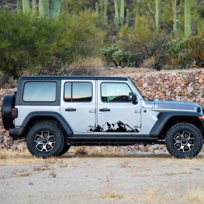 TOMALL 1 Pair 29.7'' Mountains Stickers Decal for Car Body Door Side Auto Snow Mountains Graphic Vinyl Decal Decoration for SUV Truck Off-Road Vehicles Universal Long Size Stickers Accessories (Black) - Image 5