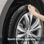 BABYSHEEP Car Tire Shine Applicator,Large Vegan Tire Shine Brush - Automotive Tire Dressing Applicator Brush with Storage Stand for Tire Detailing & Car Wash Kit, Black, 3.6 Inch Length (Black) - Image 4