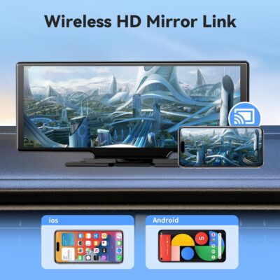 Portable Apple CarPlay Screen, Extra Large 11.26 Inch 4K Car Play & Android Auto HD Touchscreen, Wireless Car Stereo with Dash Cam, G-Sensor/App Control/Backup Camera/Loop Recording/Mirror Link/GPS/FM - Image 7