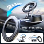 ACMEZING NeverFall Car Phone Holder for MagSafe [78+LBS Ultra Grip | 2400gf Magnetic Power] 360° Foldable Car Mount Cell Phone Holders for Your Car for iPhone 17-12 & All Speakerphones, Carbon Fiber - Image 4