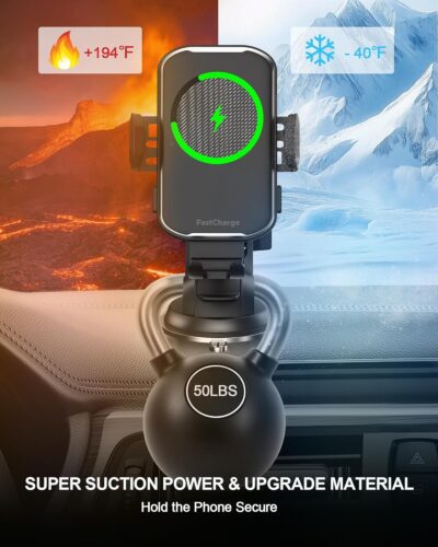 Wireless Car Charger,15W Fast Charging Auto Clamping Phone Holders for Your Car Compatible with iPhone 16/15/14/13, for Samsung Galaxy S24 Ultra S23 S22 S21, S20, S10+ - Image 6