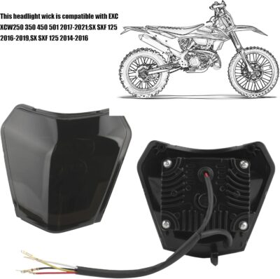 PowerMotor Dirt Bike Headlight,Motorcycle 4 LED Headlight Wick For Universal EXC 300 XC XCF XCW 150 250 350 450 Accessories Headlamp Moto Enduro Motocross - Image 8