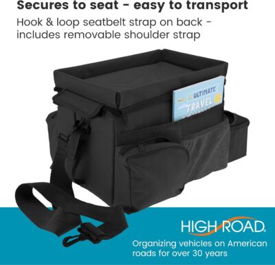 High Road CarHop Backseat Organizer for Kids and Passenger Seat Organizer for Adults - Car Seat Cooler with Cup Holders and Convertible Tray Lid - Image 6