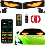 Sachie Devil's Eye 2-Pack:5800 Lux High-Brightness14 x4.3 Programmable ojos led para carro Windshield Display for Sedans, SUVs & Medium Trucks - USB-Powered LED Matrix Panel, Remote/App Control