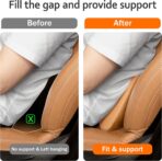 Genuine Leather Lumbar Support Pillow,Back Pain Relief Cushion,fits Tightly Around Waist,Real Cowhide,Memory Foam,fit Car Drive,Office Chair,Rest seat,Improve Posture,Portable,15.5''Lx 8.7''H - Image 4