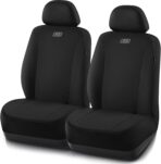 Skechers Seat Covers, Premium Breathable Polyester Seat Covers, Car Seat Covers Front Seats Airbag Compatible, Automotive Comfort for Most Cars, Vans, Trucks, SUVs (Two Front, Black)