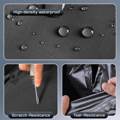 Waterproof Car Cover for 2011-2025 VW Jetta, All Weather Sedan Outdoor Sun UV Rain Dust Snow Wind Protection Cover for Automobiles with Zipper Door & Windproof Bands (Black) - Image 4