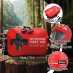 152 PCS Waterproof First Aid Kit, Portable Small Boat Dry Bag Bug Out Bags, Emergency Medical Kit Ideal for Boating, Camping, Fishing, Kayaking, Floating, Red - Image 7