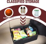 car organizers and storage for SUV,trunk organizer for sedan, leather foldable sleek box with lid,collapsible cargo bins, tool accessories containers,Collapsible Suede velvet (22 inch Covered) - Image 7