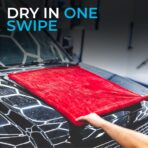 The Rag Company - The 1500 - Heavy Duty Car Drying Towel; Perfect for Trucks, Commercial Vehicles, RVs, Boats, and More; Premium 70/30 Blend Twist Loop Design, 1500gsm, 30in x 30in, Red - Image 3
