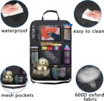 Aokdom 2PCS Car Seat Back Organizer,Extra Large Capacity Car Seat Organizer with 6 Mesh Pocket,2 Cup Holder & 4 Storage Bag,Road Trip Essentials for Kids & Adults - Image 6