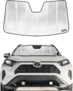 Pigenius Windshield Sun Shade for Toyota RAV4 2019-2025; RAV4 Prime 2021-2024. Reflective Aluminum Film Front Window Sunshade - BLAZBLOCK
