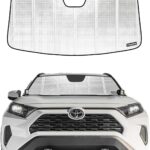 Pigenius Windshield Sun Shade for Toyota RAV4 2019-2025; RAV4 Prime 2021-2024. Reflective Aluminum Film Front Window Sunshade - BLAZBLOCK