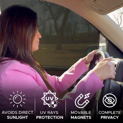 EcoNour Magnetic Car Side Window Sunshade (4 Pack) | Baby Window Shade Sunscreen Block Sunlight | Car Front and Rear Sun Shade for Baby | Side Windows Sun Protection Accessories - Image 2