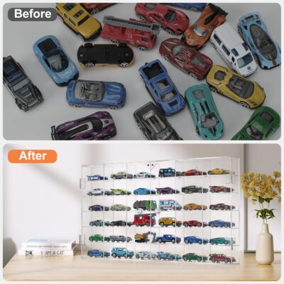 Display Case for Hot Wheels Diecast Cars - Acrylic Showcase & Storage Organizer - No Assembly Required for Matchbox, Collectible Cars & Model Vehicles (1, 11“ x 20”) - Image 4