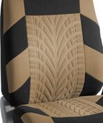 FH Group Car Seat Covers Full Set Premium Cloth - Universal Fit, Automotive, Low Back Front Washable Seat Covers, Airbag Compatible, Split Bench Rear Seat for SUV, Sedan Beige - Image 11