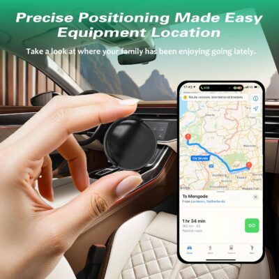 GPS Tracker for Vehicles.Mini Hidden Magnetic GPS Tracker for Vehicles - Full Global Coverage, No Subscription or SIM Card Required - Perfect for Cars, Assets, Pets, Kids, and Seniors!(Black Circle) - Image 4