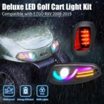 RGB LED Headlight & Turn Signal Kit for EZGO RXV 2008-2015, 12V Golf Cart Street Legal Light Kit with Brake Lights, Horn, Music Sync APP Control, Long-Lasting & Easy Install - Image 3