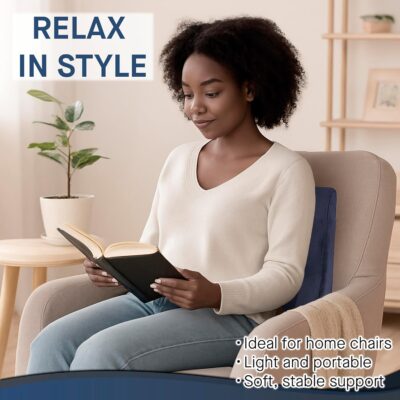 Samsonite Ergonomic Lumbar Support Pillow for Office Chair and Car Seat - Memory Foam Back Support Lumbar Pillow, Premium Cushion Chair Support for Lower Back Pain Relief and Versatile Use (Navy) - Image 3