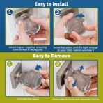 Child Safety Door Knob Cover (4 Pack) Hard-to-Remove Dual-Lock Door Handle Covers for Kids - Reusable Baby Proof Door Knob Locks - Installs Easily, No Tools Needed (Transparent) - Image 3