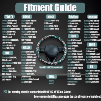 Flower, Floral, Daisies Steering Wheel Cover Auto Steering Wheel Protector, Anti-Slip, Breathable, Absorbing Sweat, Universal Car Accessories 14.5–15 inch,Fit for Most Car, Trucks, SUV - Image 6