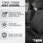 BDK Black Car Seat Covers Full Set - Universal Fit Matching Set Seat Covers for Trucks & Car Seat Protector for SUV - Front Seats, Rear Back Bench, & Headrest Seat Covers for Cars Interior Covers - Image 2