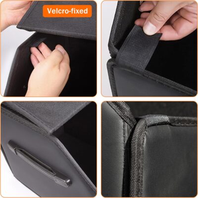 Trunk Organizer,car organizers and storage,black Leather Storage Box with lid,Fiberboard,Collapsible,15''L x 13''W x 12.4''H,2K inches³(size A) - Image 5
