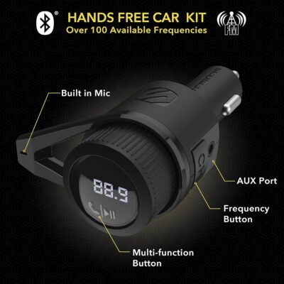 Scosche BTFM5 Bluetooth Hands-Free Car Kit with Digital FM Transmitter and Dual 12W USB Charging Ports For Vehicles - Image 2