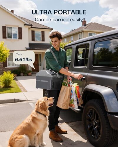 Upstreman Electric Cooler & Warmer 10QT(9L) Capacity, Thermoelectric Car Fridge with Shoulder Strap, Plug In 12V DC Portable Car Food Warmer and Cooler for Travel, Camping, Picnic-AR09 - Image 4