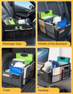 Car Seat Organizer, Front Seat Organizer, Collapsible Car Organizer and Storage for Backseat and Passenger Seat, Big Capacity with Elastic Bands can Hold Cups, Car Travel Essentials for Kids - Image 2