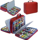 KISLANE 96 Toy Cars Storage Case Compatible with Matchbox Cars, Matchbox Cars Organizer Storage for Mini Toys, Toy Cars, Matchbox Cars, Small Dolls(Bag Only) (Red)