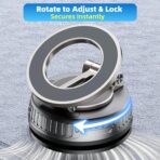 2026 Upgraded Magnetic Car Phone Mount for MagSafe: 360° Rotatable Adjustable Holder with 180+LBS Strong Suction Cup & 4200gf Magnet, Compatible with iPhone Series & Android Devices, Black - Image 7