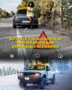 Xprite Upgraded 12" 72LED Rooftop Mini Strobe Lights, Emergency Safety Flashing Beacon Light Bar with Magnetic Base for 12V-24V Construction Vehicles, Trucks, Snow Plow, Postal Car (Mix White/Amber) - Image 6